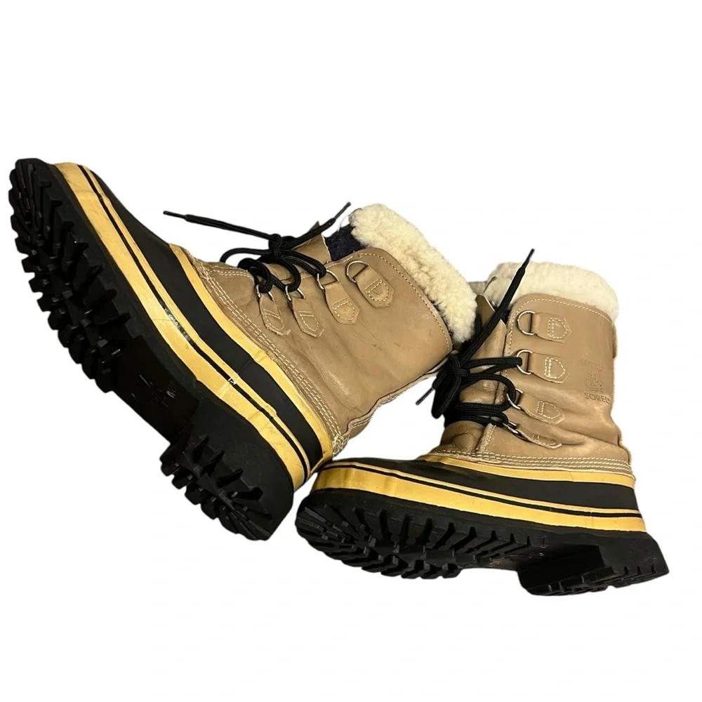 SOREL Caribou Waterproof Sherpa Wool Heavy Snow Winter Duck Boots unisex M7 W9